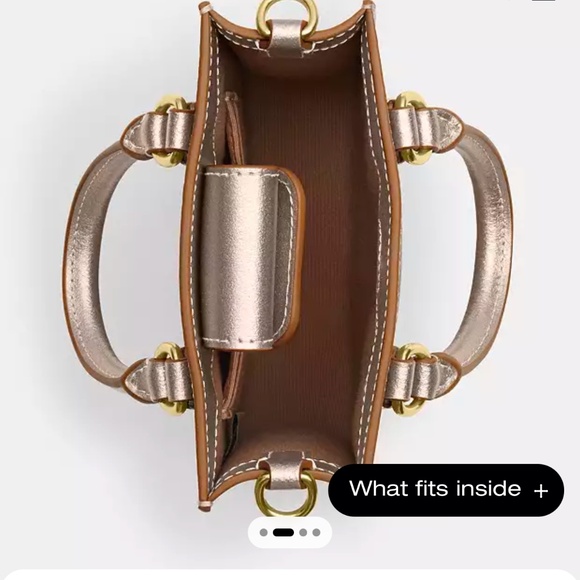 New🥂Coach Boxed Mini Tote Bag And Mirror Bag Charm Set In Signature Canvas - Picture 4 of 4